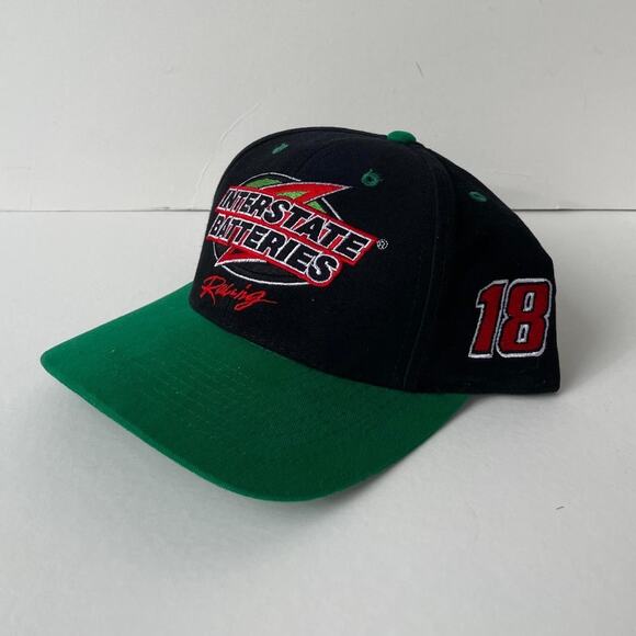 Vintage Interstate Batteries Nascar Automotive Lightning Bolt Snapback Hat - Picture 2 of 5